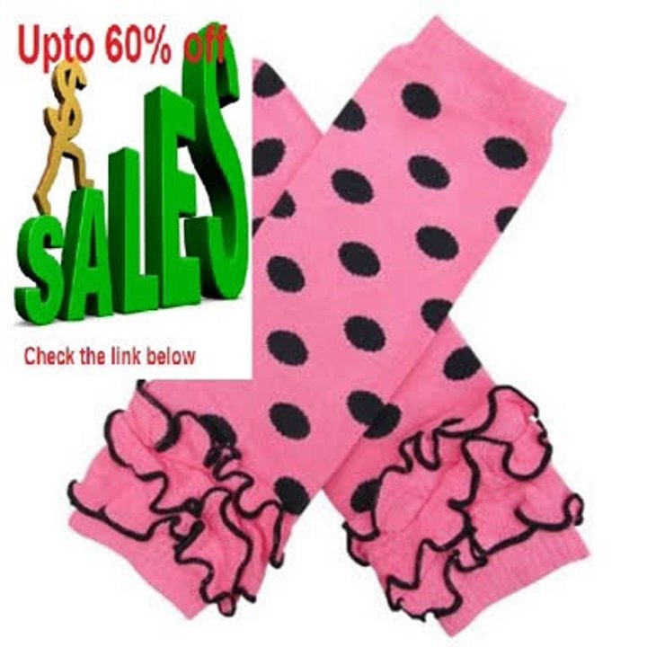 Best Deals Ruffle Polka Dot Pink & Black - Leg Warmers - for Infant, Baby, Toddler, Girl or Boy Review