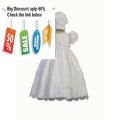 Best Deals White Embroidered Organza Christening Baptism Gown with Matching Bonnet Review