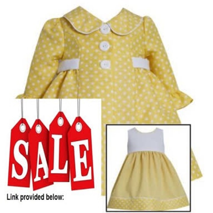 Best Deals Bonnie Jean Girls Polka Dot Jacquard Coat & Dress Set, Yellow Review