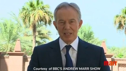 Former UK PM Blair says Iraq crisis not his fault, urges action