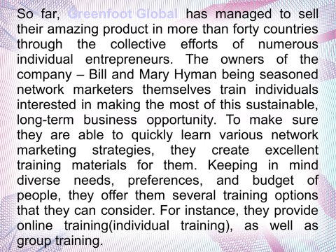 Greenfoot Global Aims To Provide Independent Entrepreneurs A Sustainable, Long-Term Business Opportunity