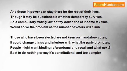 James Bredin - No Incentive To Vote Aug 12th,2012