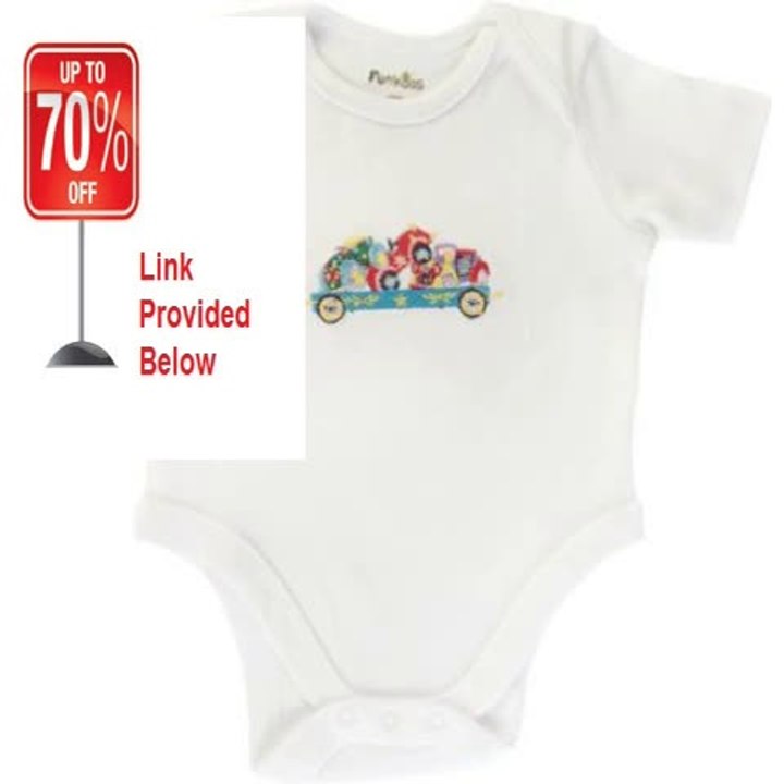 Best Deals Funkoos Circus Train Short-Sleeve Organic Baby Boy Bodysuit, Infant/Baby/Newborn Review