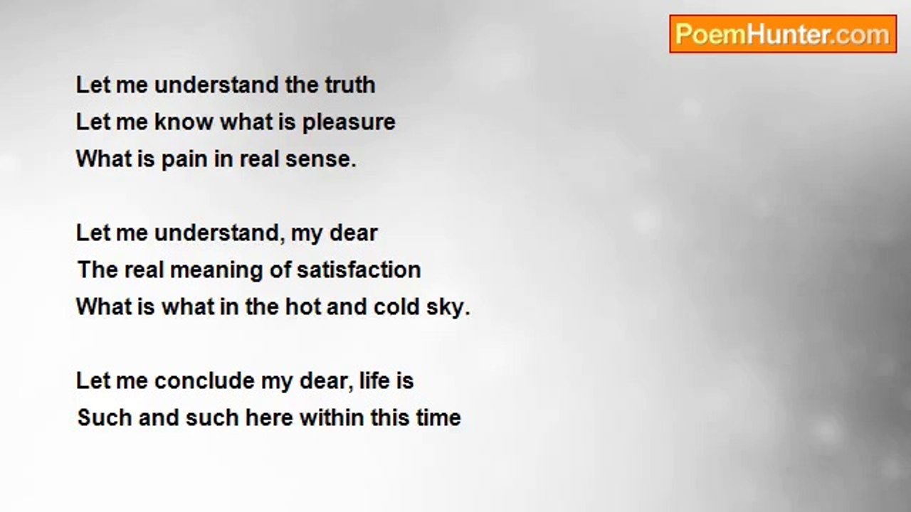 gajanan mishra - Let me understand the truth