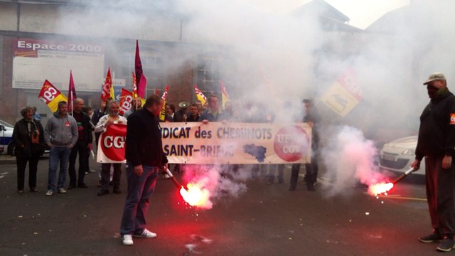 Les cheminots en grève