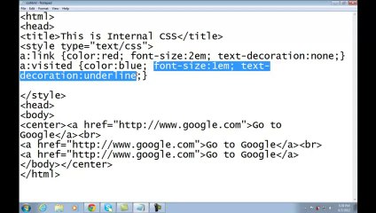 CSS Styling Links property Part 7