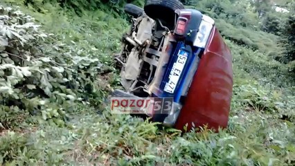 Pazar'da otomobil yuvarlandı: 1 ölü 1 yaralı