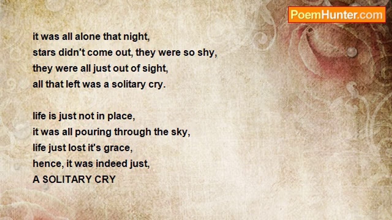 anamika sharma - A solitary cry