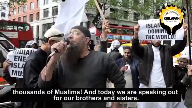 Muslims of Indian Origin in London Protest In front of Indian Embassy against Narinder Modi and Hindus and demand for implementation of Sharia Law in India Tunepk
