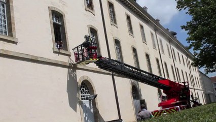 Simulation d'incendie au CNCS de Moulins