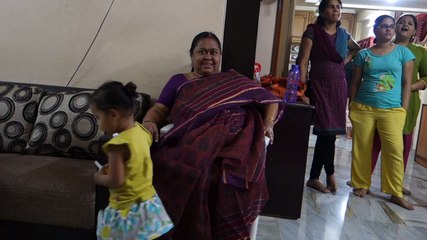 Raghuvara & Tanmayi dancing to Bollywood tunes.