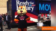 Giant Squirrel is Following Hillary Clinton on Her Book Tour