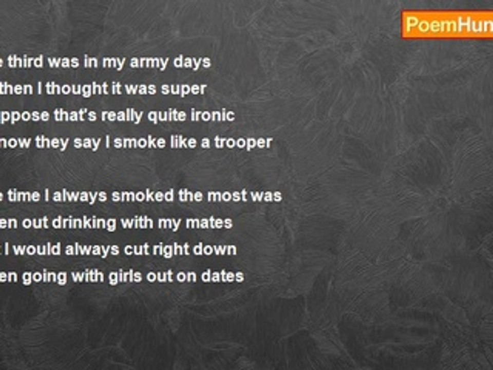NIGEL SANDERS - I've smoked my last cigarette
