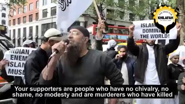 Muslims of Indian Origin in London Protest In front of Indian Embassy against Narinder Modi and Hindus and demand for implementation of Sharia Law in India Tunepk