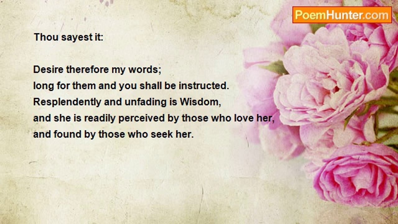 Connie Yost - Wisdom 6,11-12