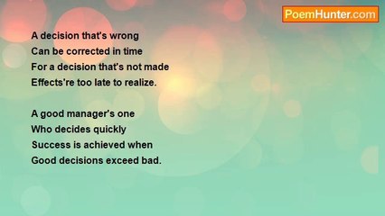 Tirupathi Chandrupatla - Decide in Time