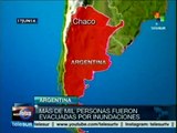 Crecida de ríos en Argentina obligó a evacuar a mil personas