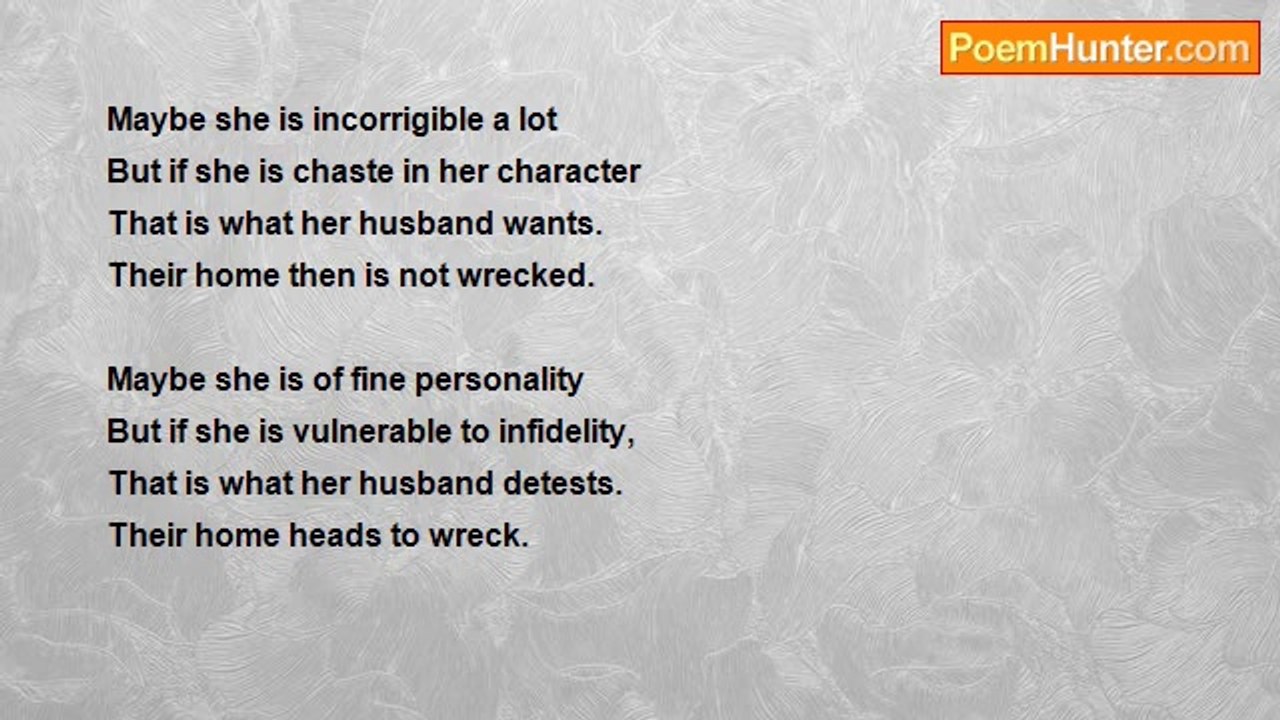 Rm.Shanmugam Chettiar. - Chaste wife is a safe wife.
