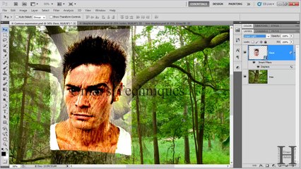 how to create the face on the tree in adobe photoshop