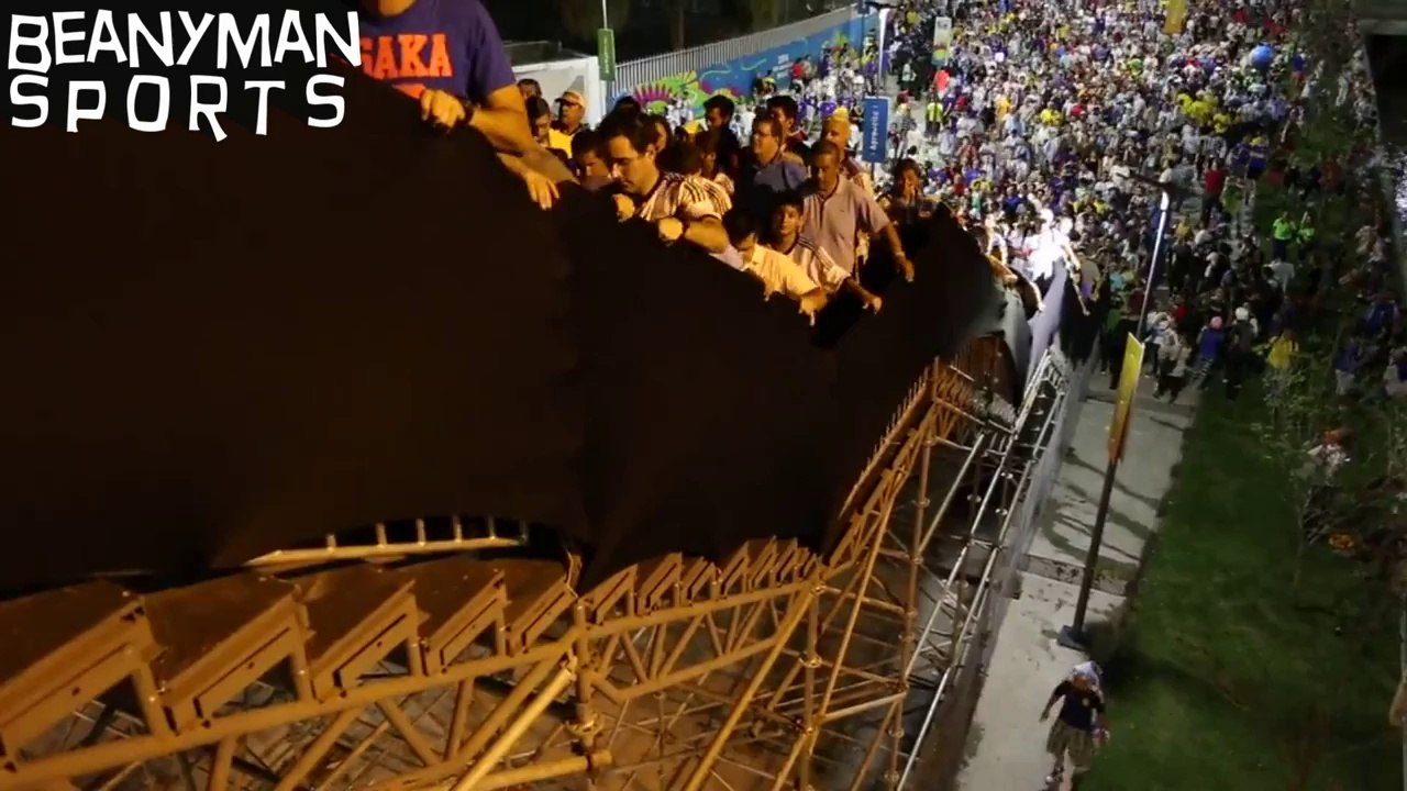 World Cup 2014 - Stairs Leading To Maracana Wobble Under The Weight Of Supporters