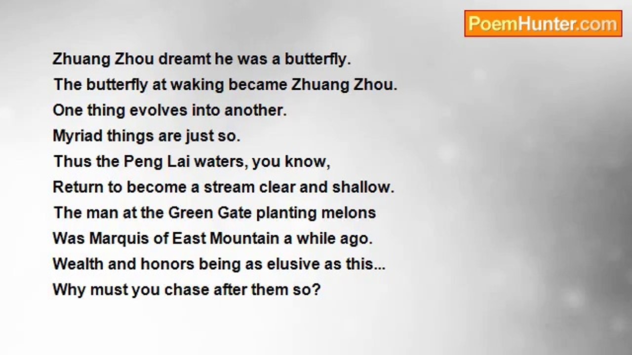 Eugene Levich - Zhuang Zhou and the Butterfly (Gu Feng) ... by Li Bai (Li Bo)  (701 –762 CE)