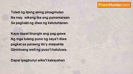 MELVIN BANGGOLLAY - ALIW NG TULANG PILIPINO