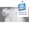 Cheap Deals Long White Embroidered Organza Christening Baptism Gown with Bonnet Review