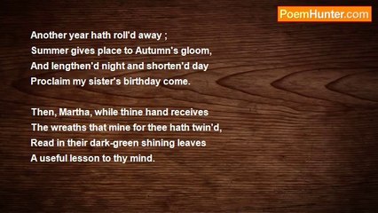 Mary Anne Browne - To My Sister - With an Ivy Wreath On Her Birth-day