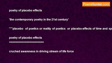 Nyein Way - poetry of placebo effects