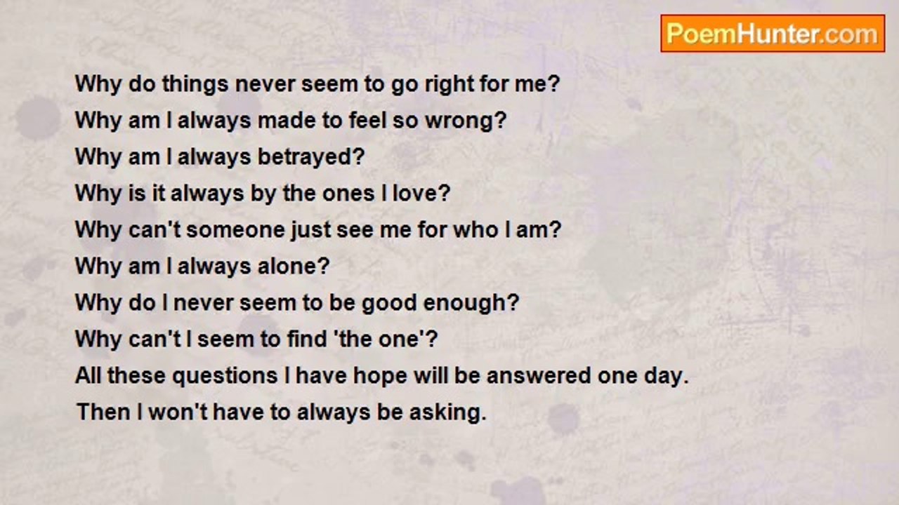 lonely lover - Why?