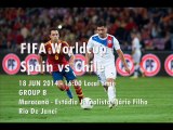 Live HERE Worldcup 2014 Spain VS Chile 18 June