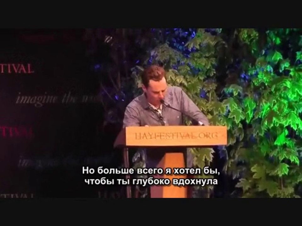 Benedict Cumberbatch reads a letter from Iggy Pop to a fan - 31st May 2014, Hay Festival (RUS SUB)