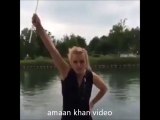 Girl Slip into water Amezing video