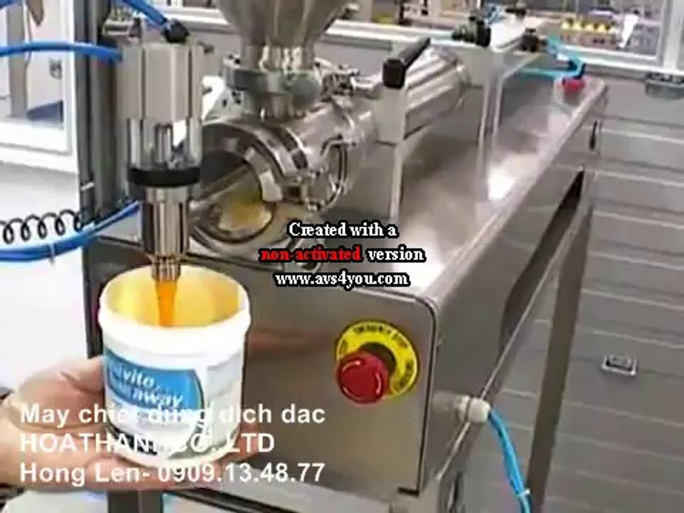 Máy chiết rót dung dịch đặc, máy chiết rót nước sốt, máy chiết rót tương ớt, máy chiết rót  kem đặc 2 vòi