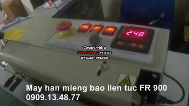 Máy hàn miệng bao nilong liên tục FR900, máy ép miệng bao nhôm, bao thiếc, máy hàn túi liên tục