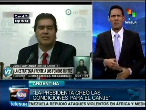 Argentina pagará sus deudas según su capacidad de pago: Capitanich