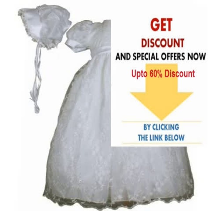 Cheap Deals White Embroidered Tulle Christening Baptism Gown Review