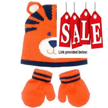 Cheap Deals Boys Tiger Baby Infant Toddler Animal Winter Critter Hat and Mitten Set by Carters Review