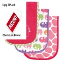 Cheap Deals Luvable Friends Safari Themed Baby Burp Cloths, Pink, 3-Count Review