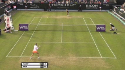 WTA Hertogenbosch: Beck bt Halep (7-5 2-3 ret.)