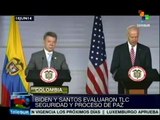 Santos y Biden revisan cooperación bilateral en diversos temas