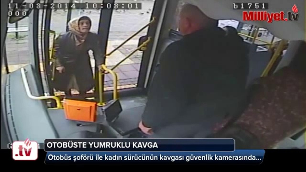 Otobüs Şoförüne Tükürüp Dayak Yiyen Kadın