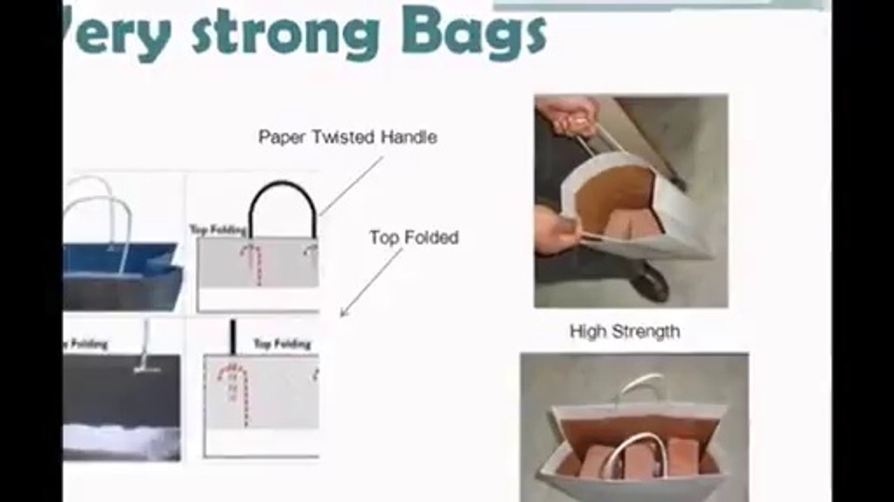 Carrier Paper Bags Company With Top Folded Twisted Handles