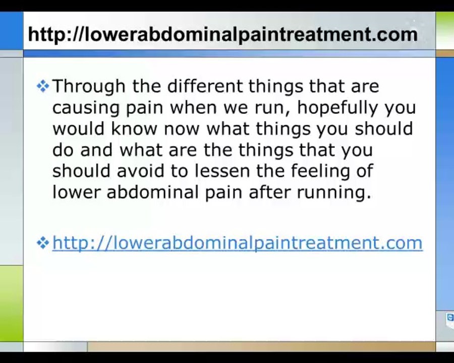 Lower Abdominal Pain after Running
