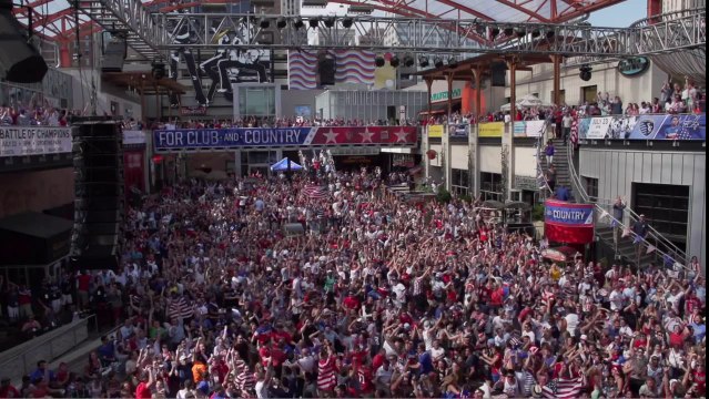 American soccer fans in SLOW MO after Dempsey Goal