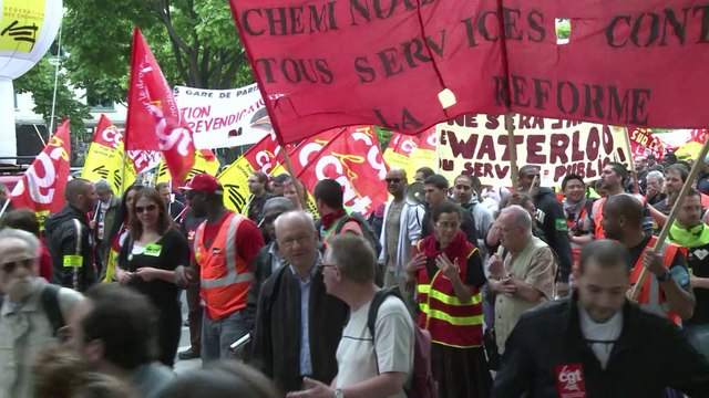 Manifestations de cheminots à Paris