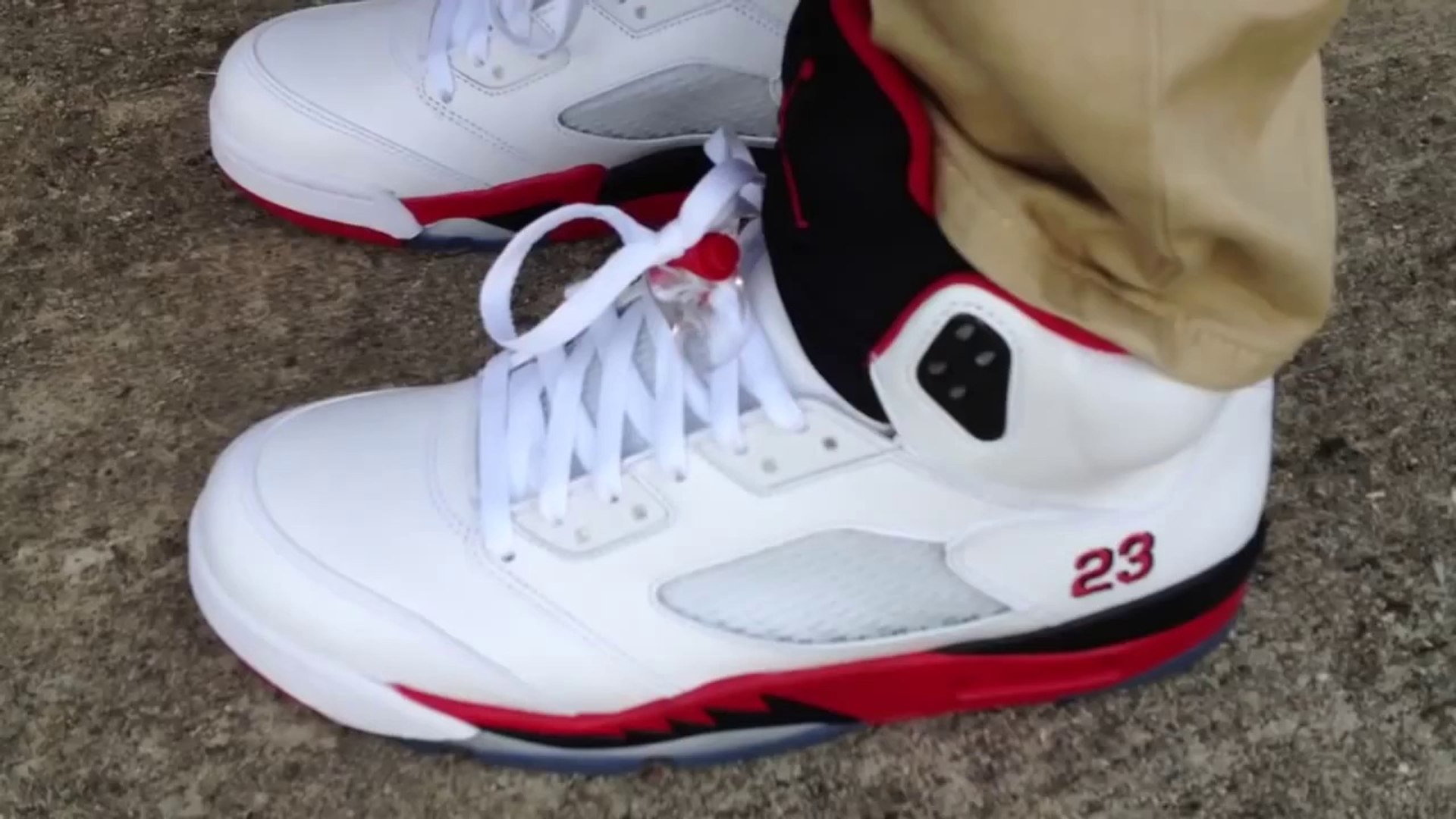 jordan 5 fire red black tongue