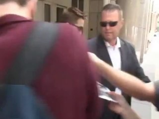 17.06.2014 NYC Robert Pattinson & Guy Pearce exit ABC Popcorn studios (The Rover)