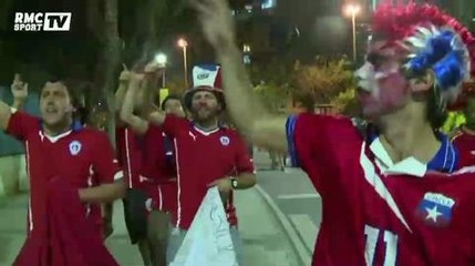 Football / Les supporters chiliens fous de joie hier à Rio - 19/06