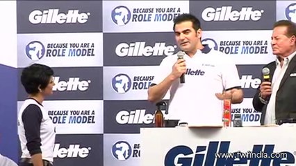 Arbaaz Khan,Salim Khan,Rahul Dravid R Ashwin At Gillette Initiative Event